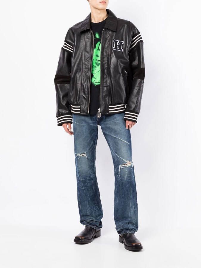 Honey Fucking Dijon Bomberjack met patchdetail Zwart