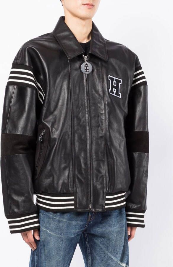 Honey Fucking Dijon Bomberjack met patchdetail Zwart