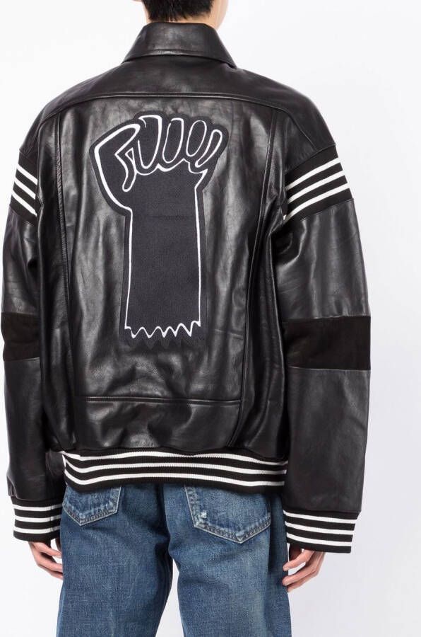 Honey Fucking Dijon Bomberjack met patchdetail Zwart
