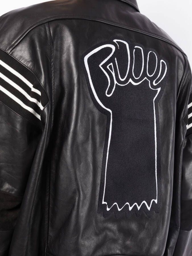 Honey Fucking Dijon Bomberjack met patchdetail Zwart