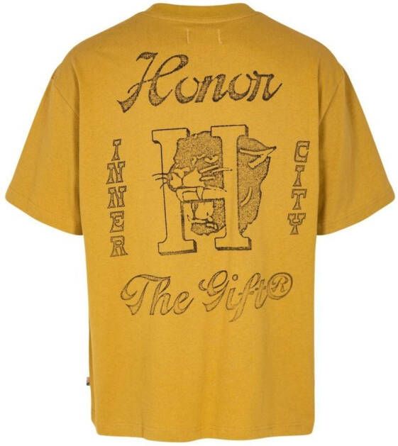Honor The Gift T-shirt met zakdetail Geel