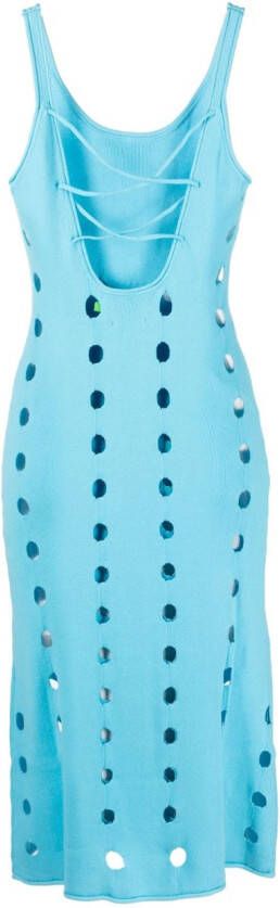 House of Sunny Gebreide midi-jurk Blauw