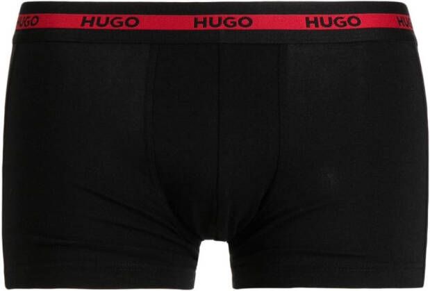 HUGO Drie boxershorts met logoband Zwart