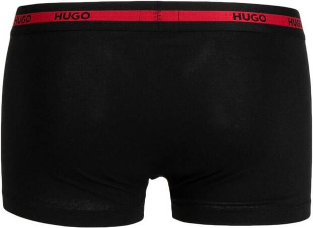 HUGO Drie boxershorts met logoband Zwart
