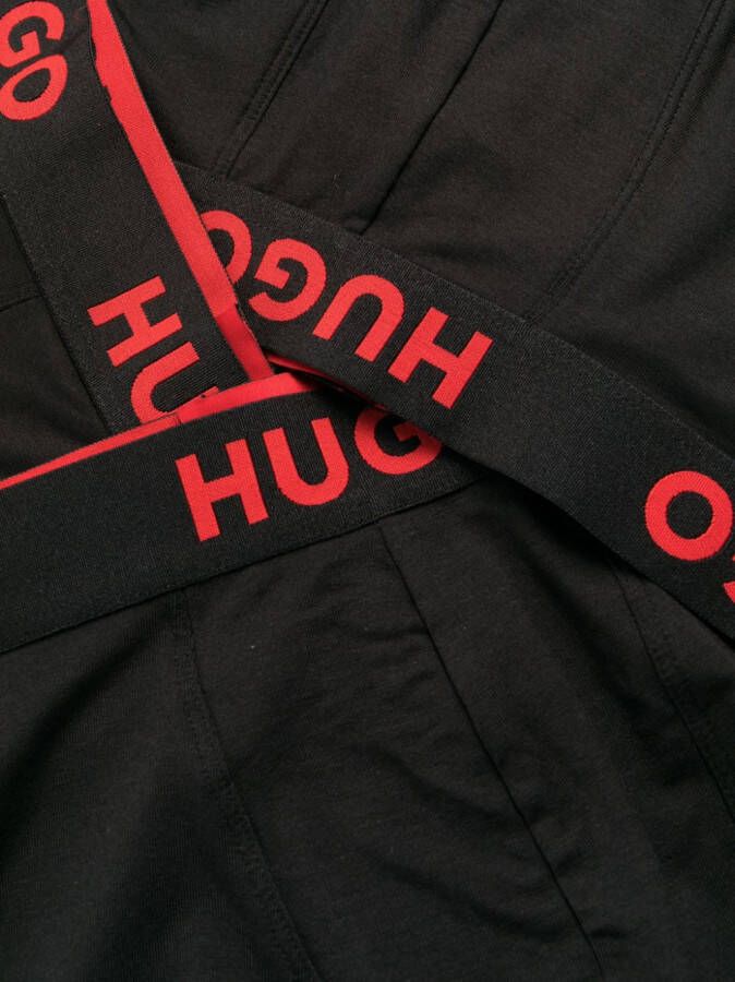 HUGO Drie boxershorts met logoband Zwart