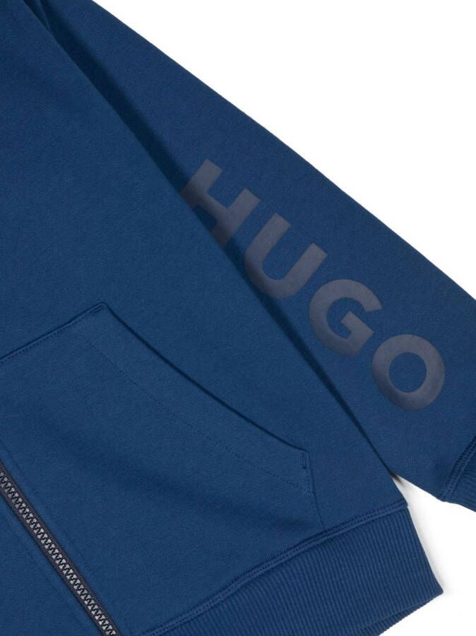 HUGO KIDS Hoodie met logoprint Blauw
