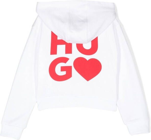 HUGO KIDS Hoodie met logoprint Wit