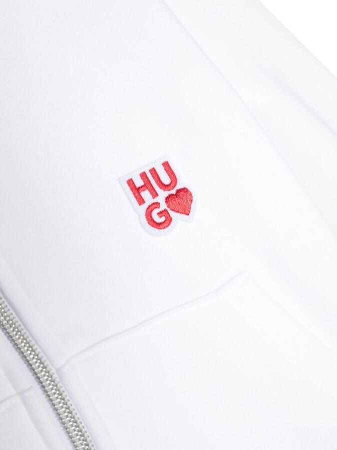 HUGO KIDS Hoodie met logoprint Wit