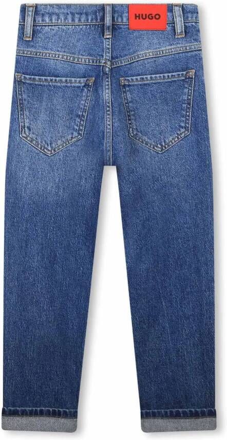HUGO KIDS Jeans met logopatch Blauw
