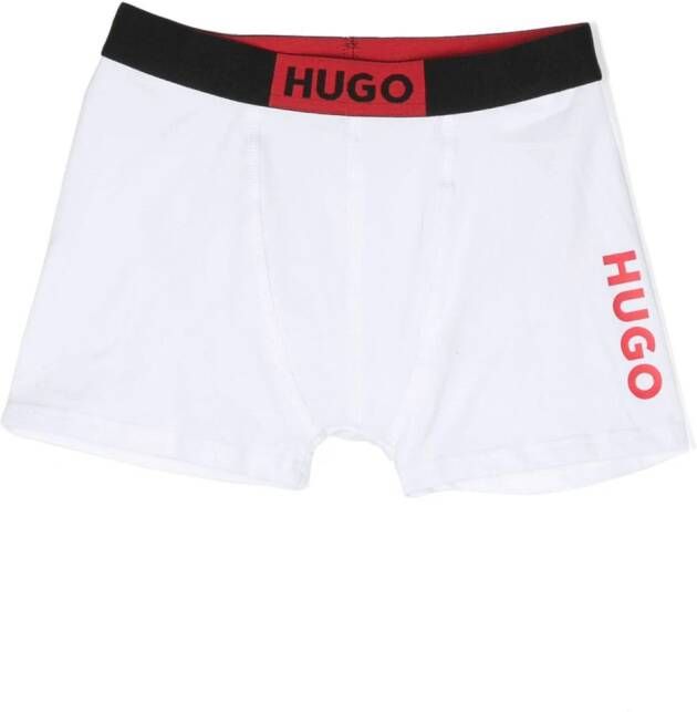 HUGO KIDS Twee slips met logoprint Zwart