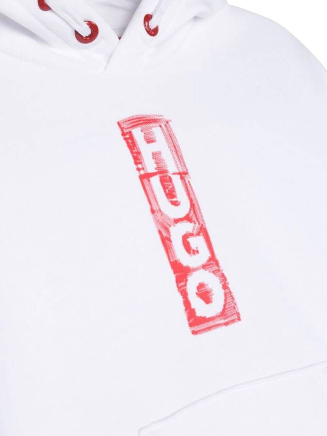 HUGO KIDS Hoodie met logoprint Wit