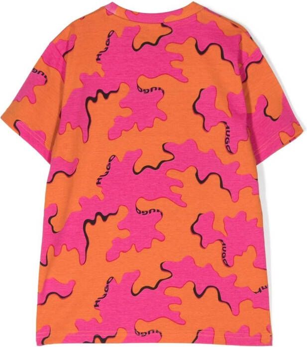 HUGO KIDS Shirt met camouflageprint Roze