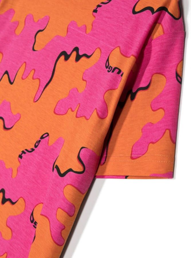 HUGO KIDS Shirt met camouflageprint Roze