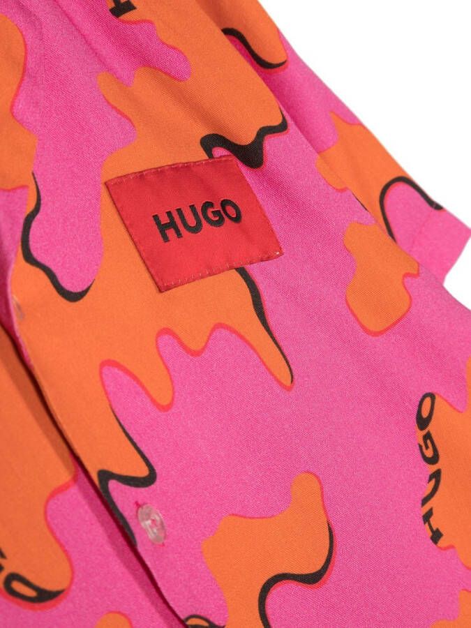 HUGO KIDS Shirt met camouflageprint Roze