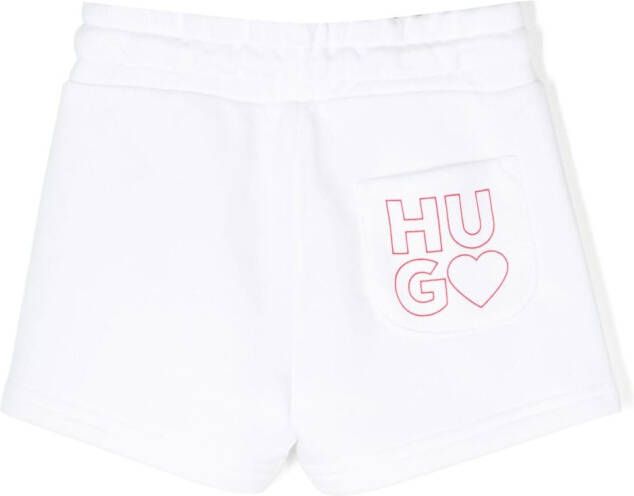 HUGO KIDS Shorts met geborduurd logo Wit