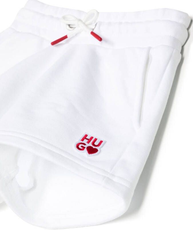 HUGO KIDS Shorts met geborduurd logo Wit