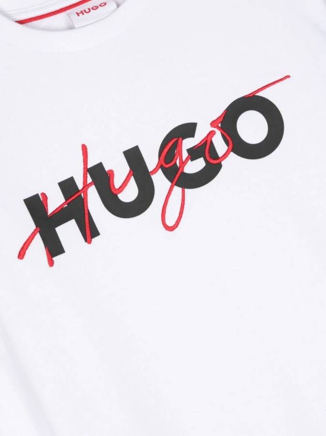 HUGO KIDS Sweater met geborduurd logo Wit