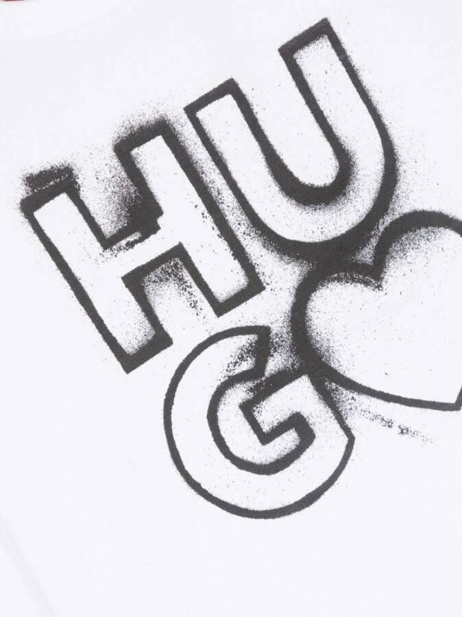 HUGO KIDS T-shirt met logoprint Wit