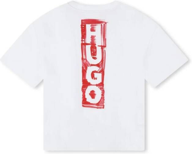 HUGO KIDS T-shirt met logoprint Wit