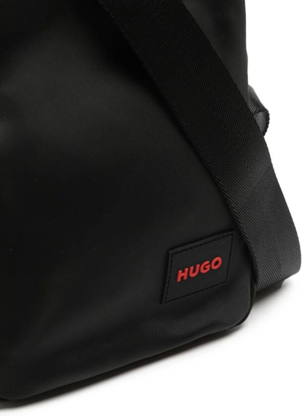 HUGO Messengertas met logopatch Zwart