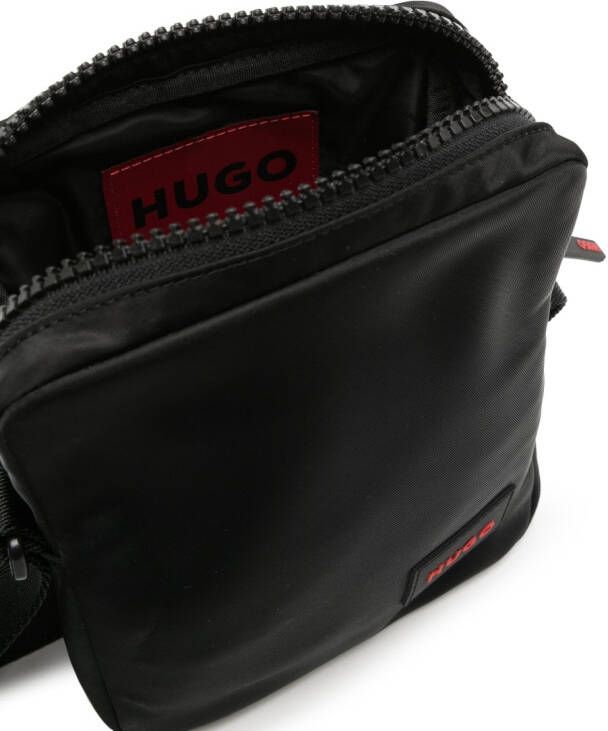 HUGO Messengertas met logopatch Zwart