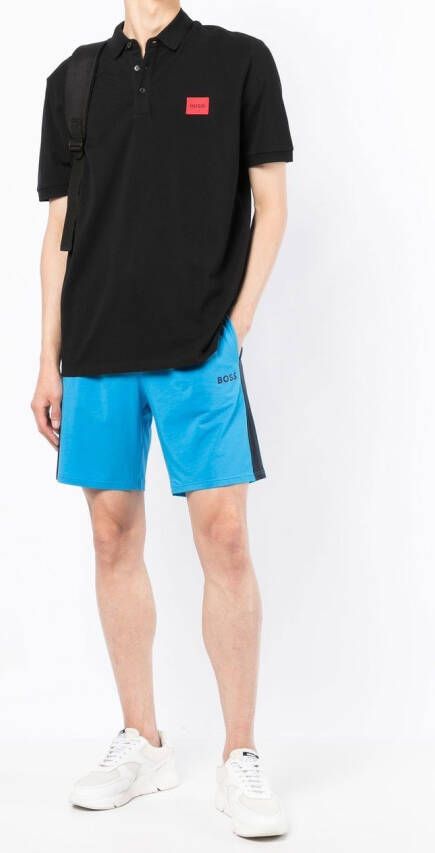 HUGO Poloshirt met logopatch Zwart