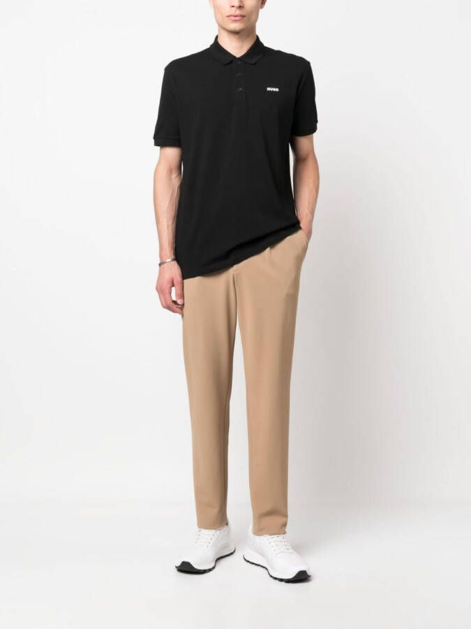 HUGO Poloshirt met logoprint Zwart