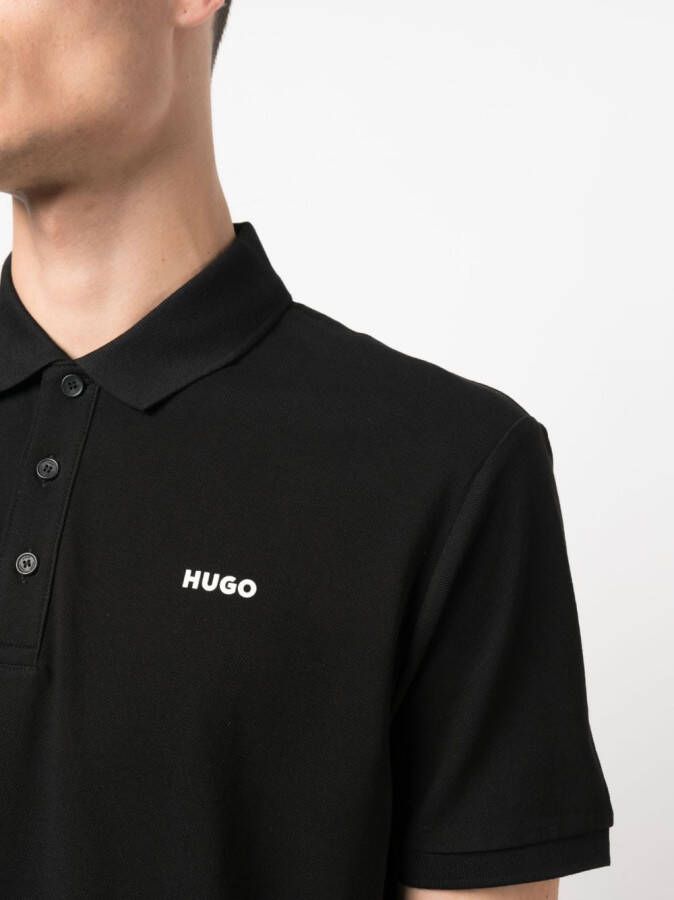 HUGO Poloshirt met logoprint Zwart