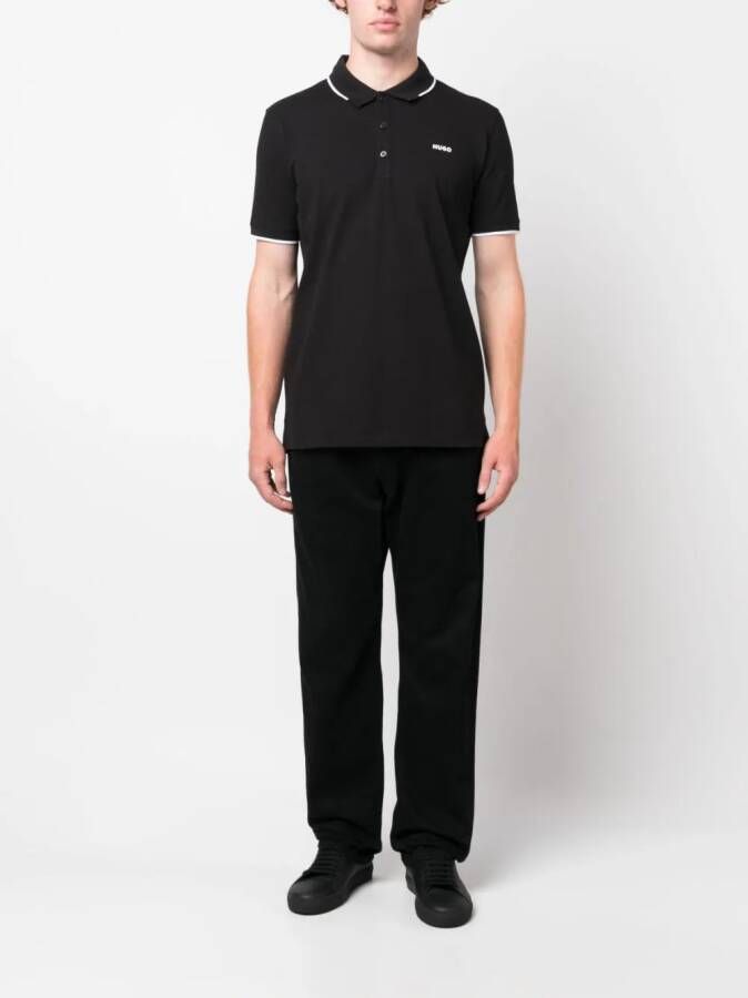 HUGO Poloshirt met logoprint Zwart