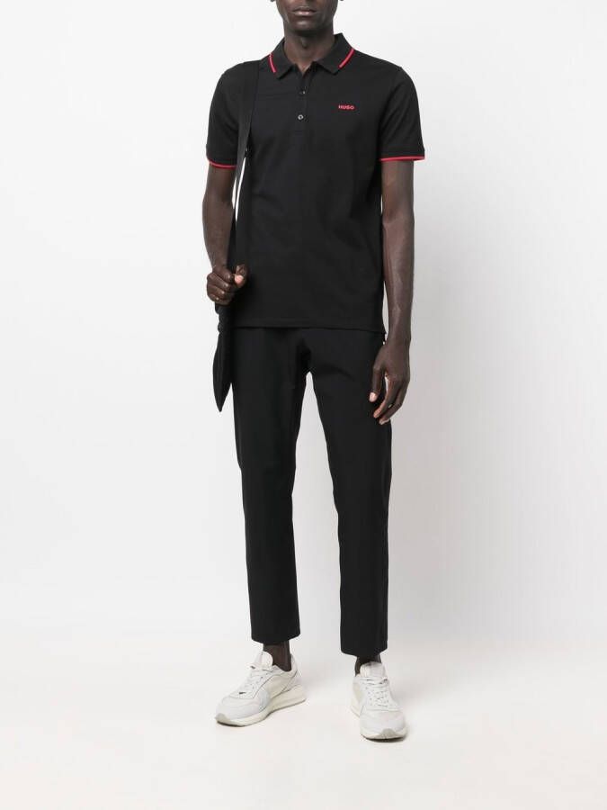 HUGO Poloshirt met logoprint Zwart