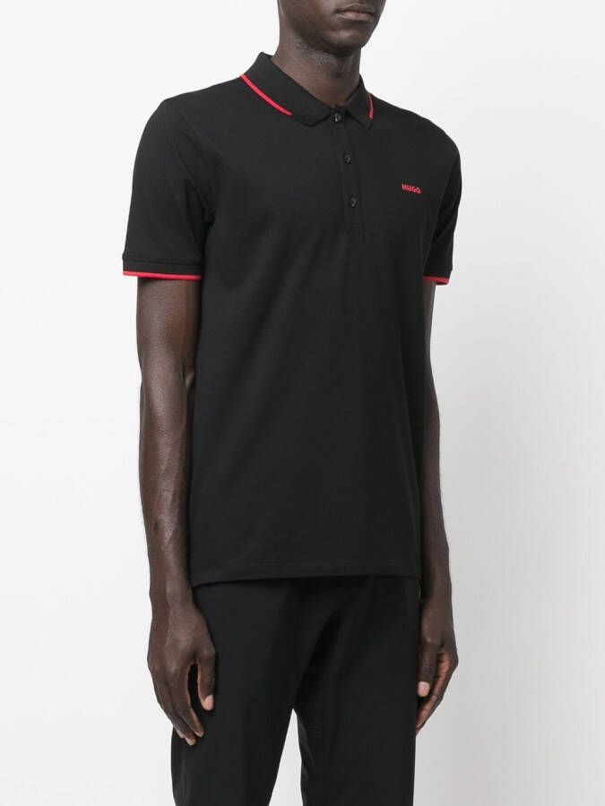 HUGO Poloshirt met logoprint Zwart