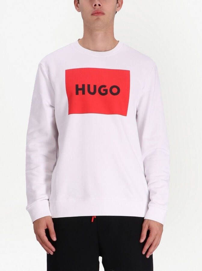 HUGO Sweater met logoprint Wit