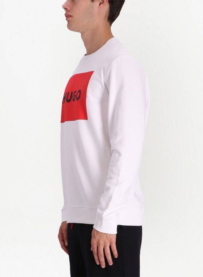 HUGO Sweater met logoprint Wit