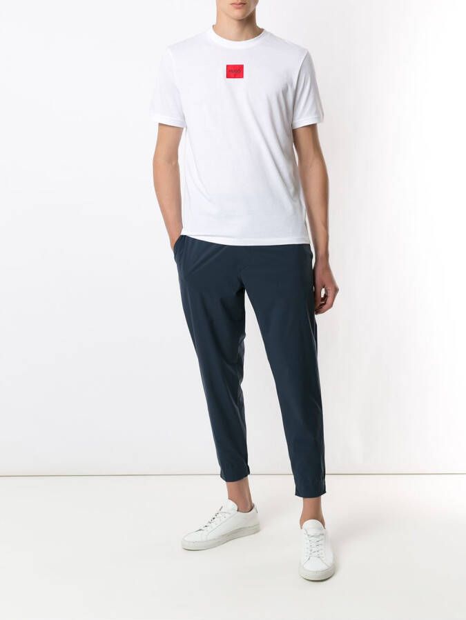HUGO T-shirt met logopatch Wit