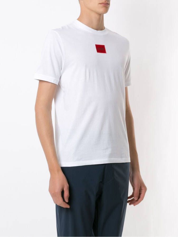 HUGO T-shirt met logopatch Wit