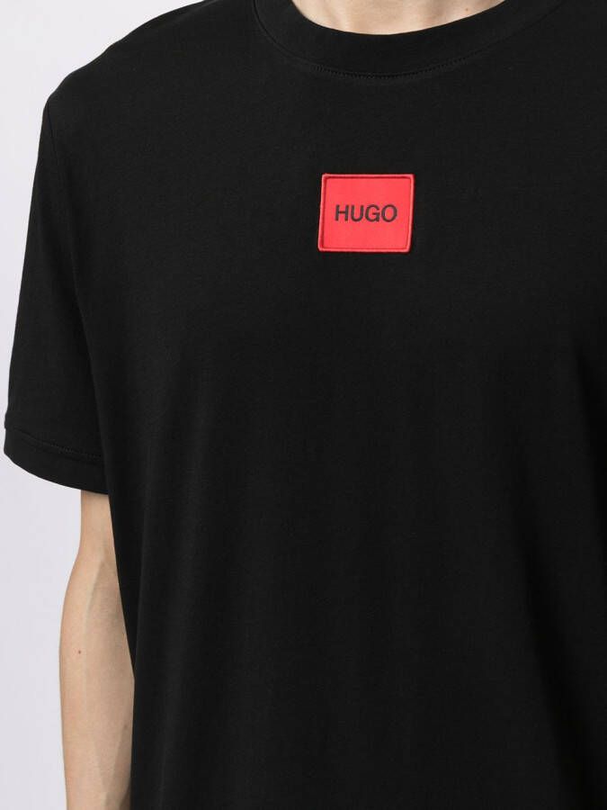 HUGO T-shirt met logopatch Zwart