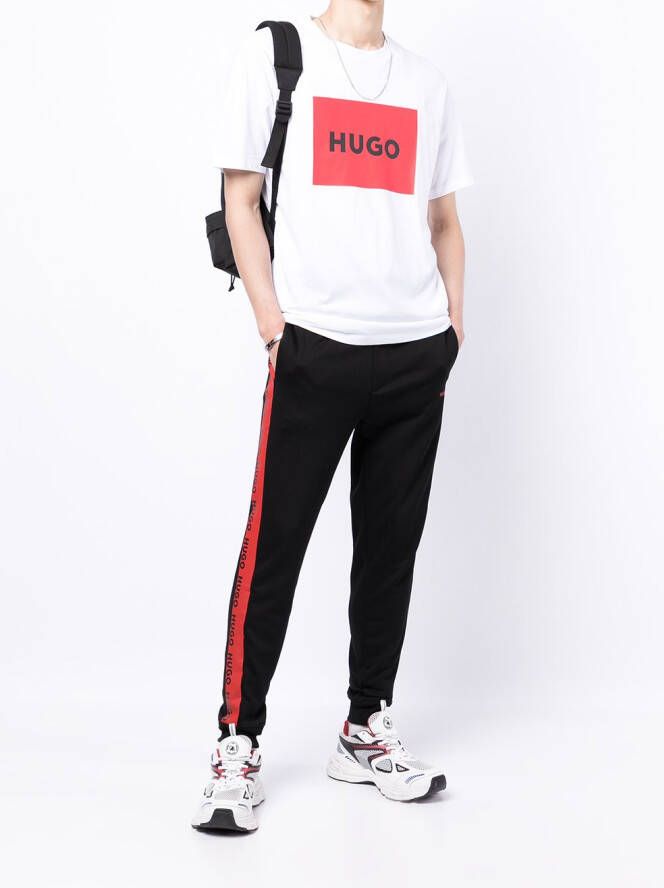 HUGO T-shirt met logoprint Zwart