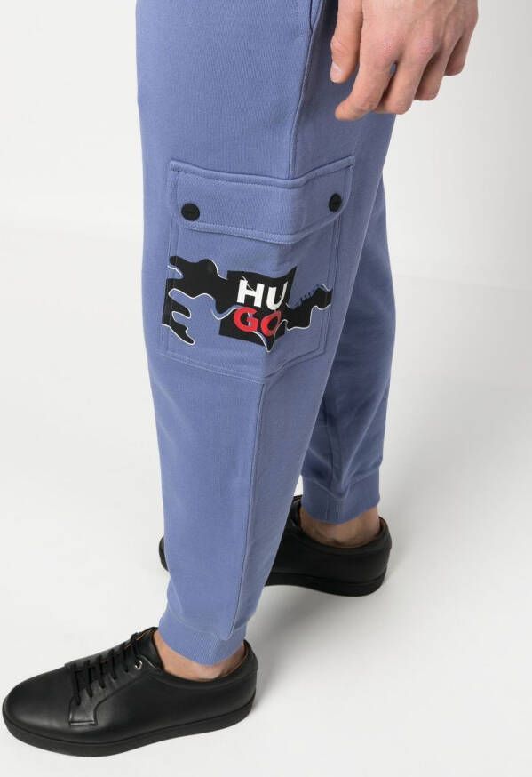 HUGO Trainingsbroek met logoprint Blauw