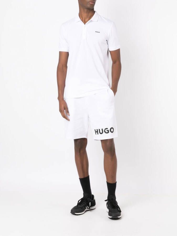 HUGO Trainingsshorts met logoprint Wit