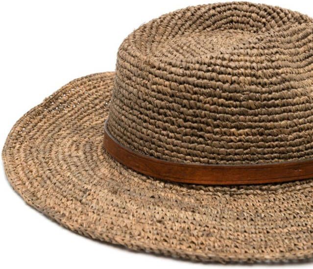 IBELIV Raffia hoed Bruin