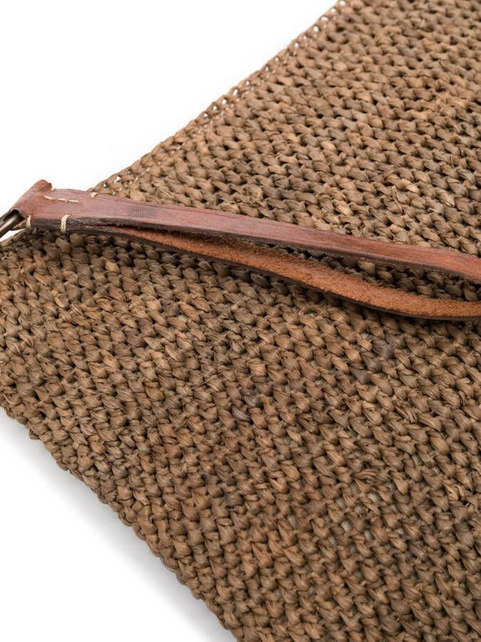 IBELIV Geweven clutch Bruin