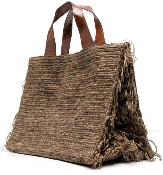 IBELIV Onja geweven shopper Bruin