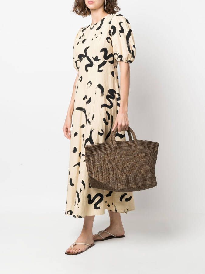 IBELIV Raffia shopper Bruin