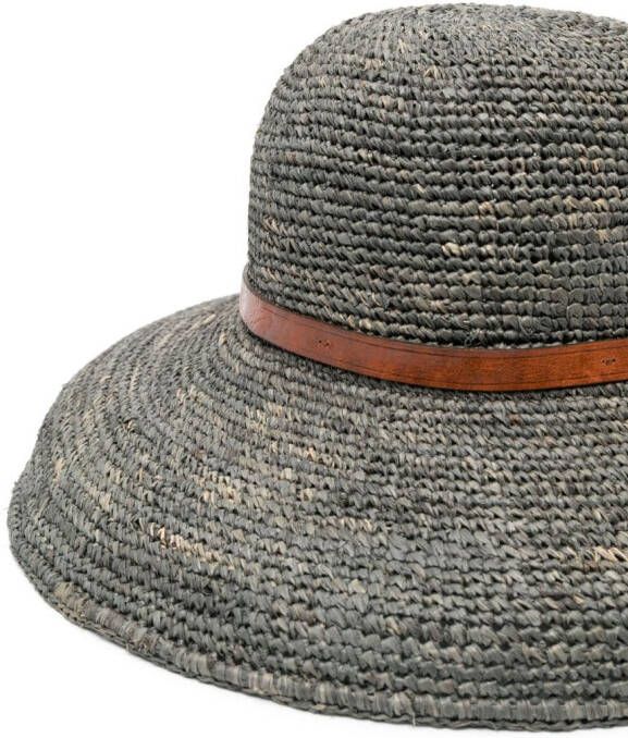 IBELIV Raffia zonnehoed Grijs
