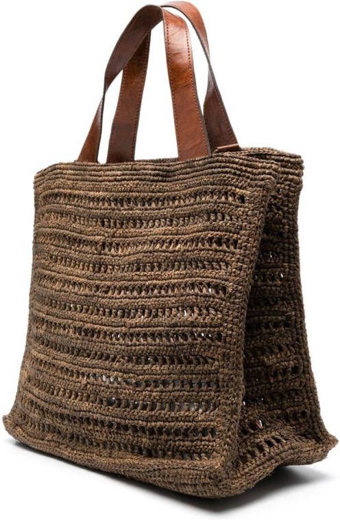 IBELIV Rieten shopper Bruin
