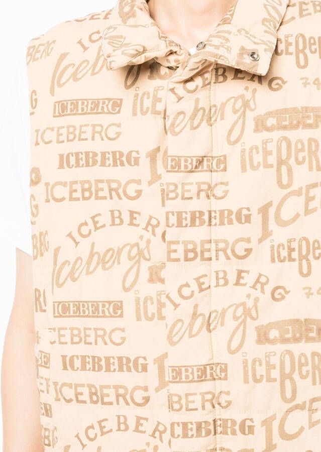 Iceberg Gilet met logoprint Bruin