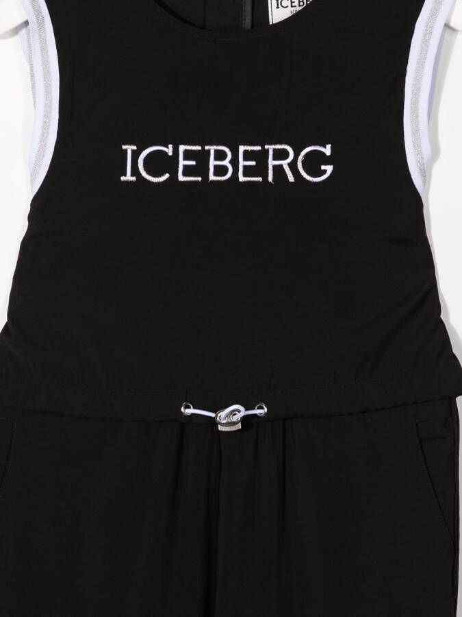 Iceberg Kids Jumpsuit met geborduurd logo Zwart