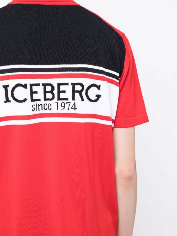 Iceberg Poloshirt met logoprint Rood