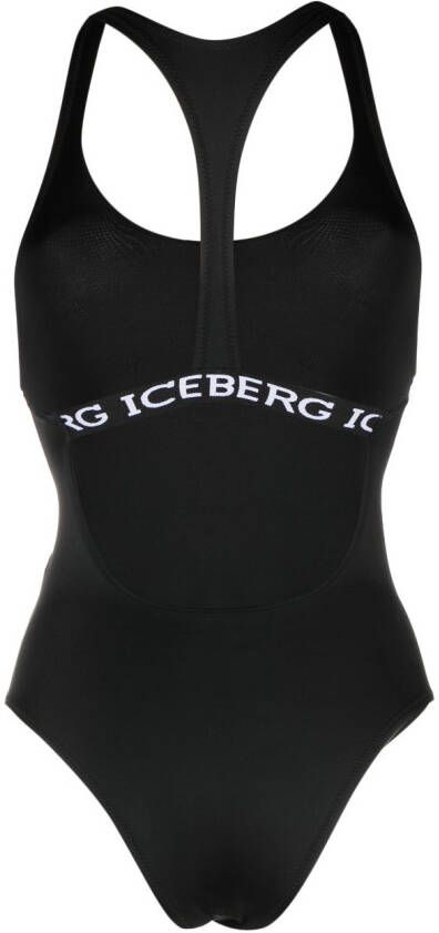 Iceberg Badpak met logoprint Zwart