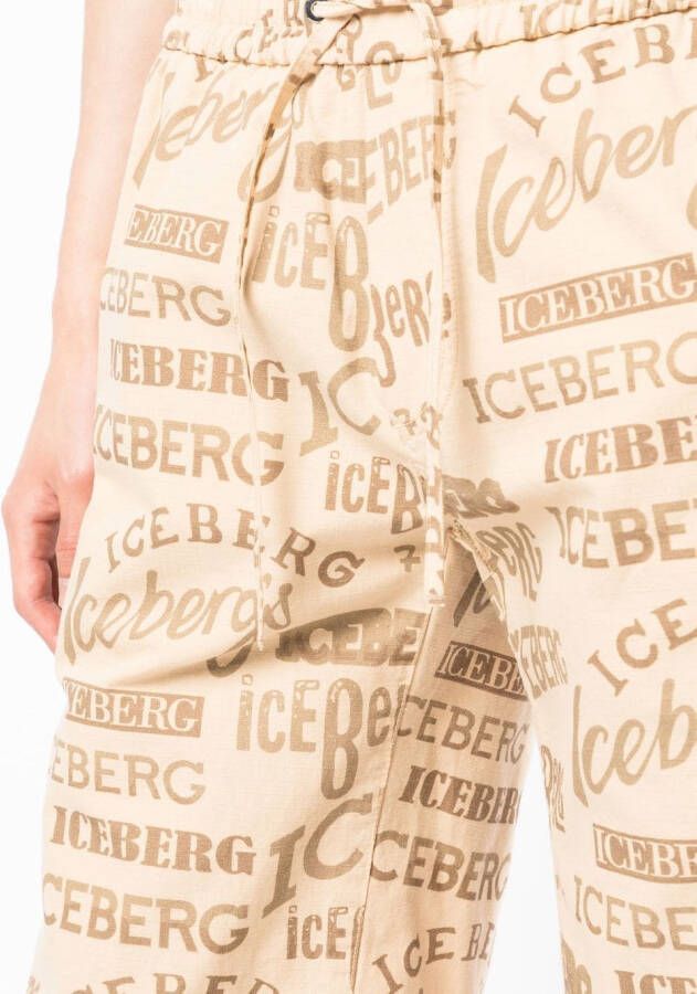 Iceberg Shorts met logoprint Bruin